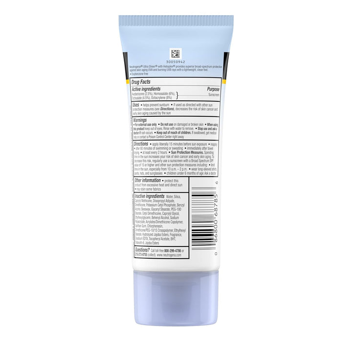 2x Neutrogena Ultra Sheer Sunblock SPF 30 (Sonnenschutz Lotion, wasserfest) aus USA
