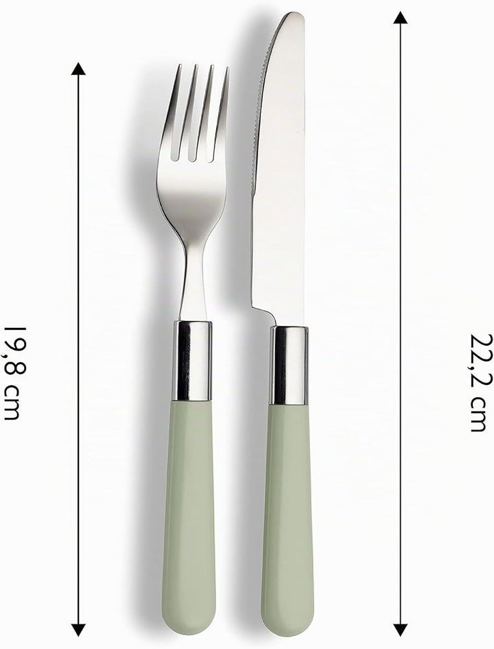ECHTWERK Besteck Set “Bistro“, mit Kunststoffgriffen, Campingbesteck, Picknickbesteck, leichtes Reis