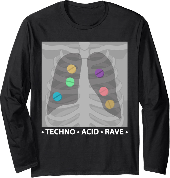 Techno - Acid - Rave: Acid X-Ray Langarmshirt