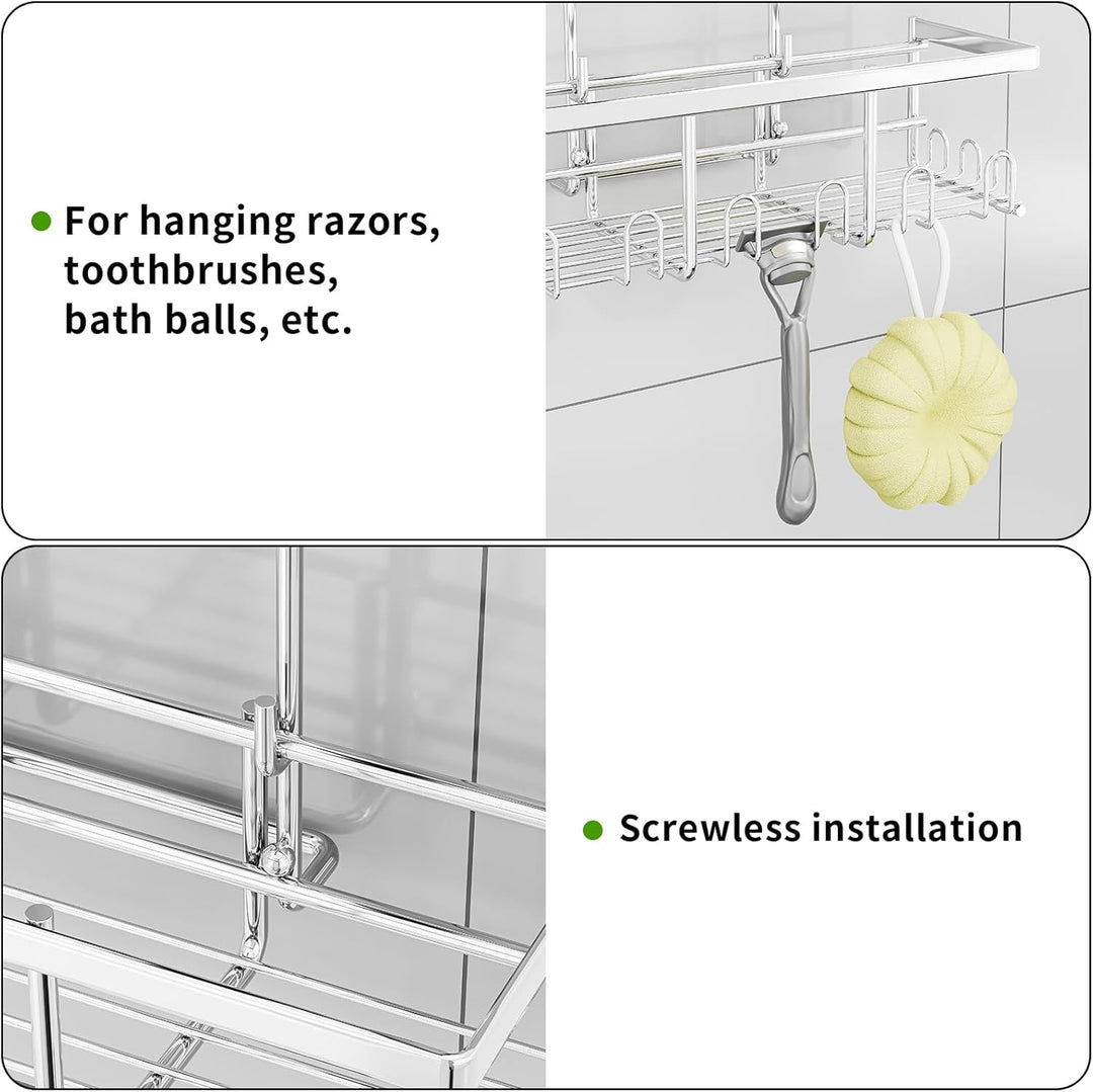 HouseUp Duschablage zum hängen Duschregal Ohne Bohren - Shampoo Halterung für Dusche Duschkorb Badez