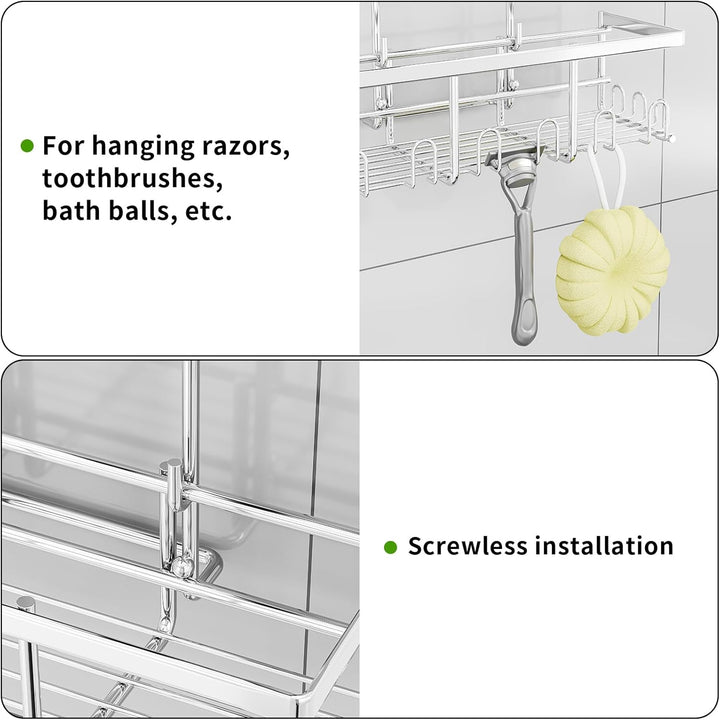 HouseUp Duschablage zum hängen Duschregal Ohne Bohren - Shampoo Halterung für Dusche Duschkorb Badez