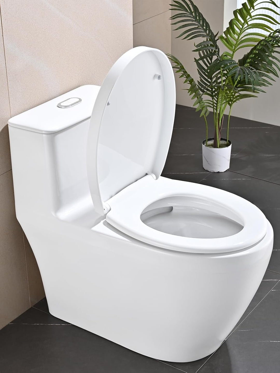YEAUPE PRO Toilettendeckel mit Absenkautomatik O-Form– WC Sitz aus hochwertigem PP mit Schnellversch