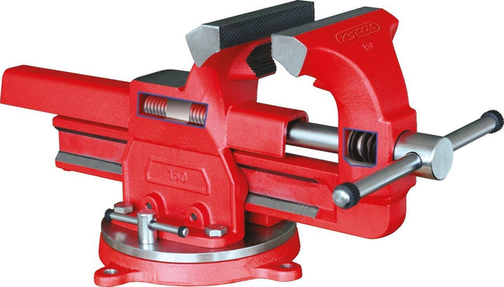 KS Tools 914.0035 Schraubstock mit Rundteller, 150 mm