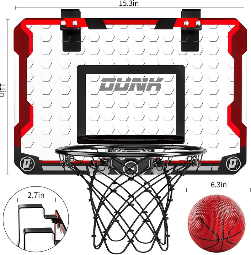 TEMI Basketballkorb Indoor, Mini-Basketballkorb mit 4 Bällen, über die Tür Basketballkorb für Kinder