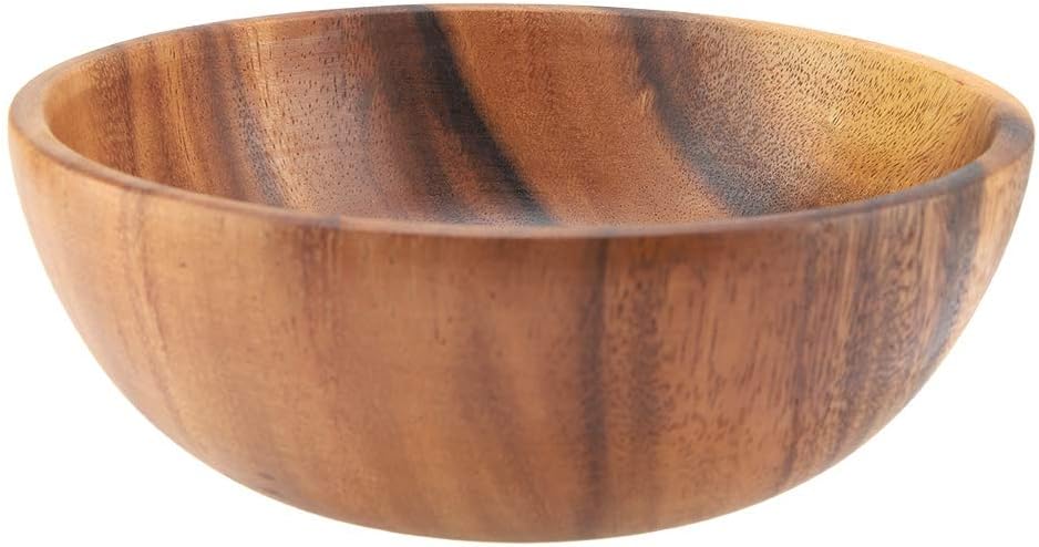 Nimoa Holzschale, Akazienholz Massivem Holzschale, Solid Acacia Holzschale für Salat Suppe Reis Hand