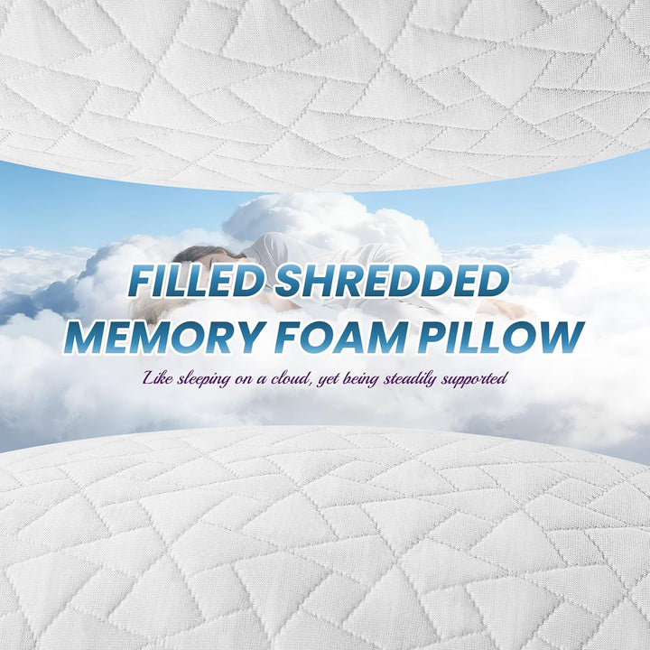 A-Pce Memory Foam Kissen 2er Set für alle Schläfer, Höhenverstellbares Seitenschläferkissen mit Abne