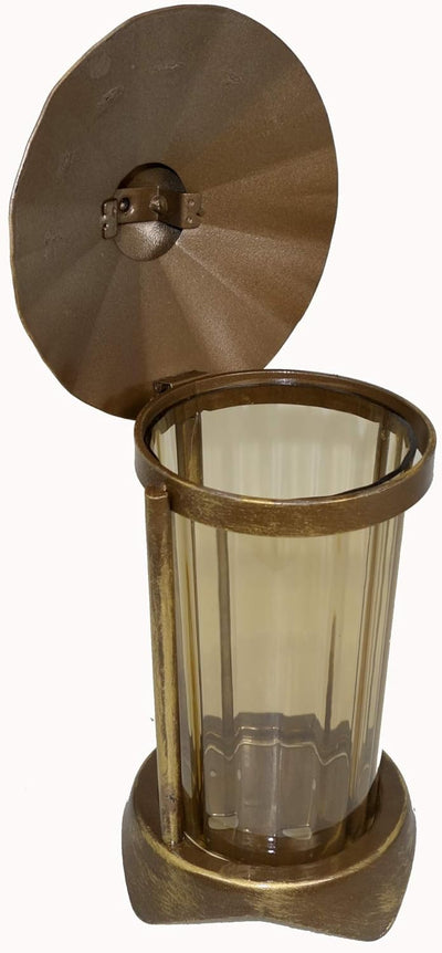Grablaterne, Grablampe, Grablicht, aus Stahl mit Erdanker 2499 (Bronze pat.), Bronze Pat.
