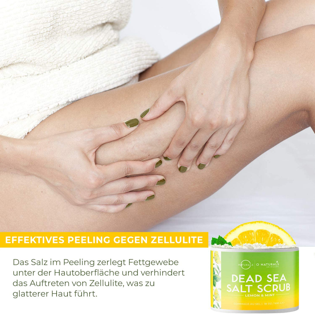 Ultra Körperpeeling Body Scrub Lemon Mint 510g - Natürliches Körperpeeling mit Totem Meer Salz - Feu