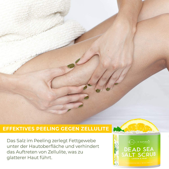 Ultra Körperpeeling Body Scrub Lemon Mint 510g - Natürliches Körperpeeling mit Totem Meer Salz - Feu
