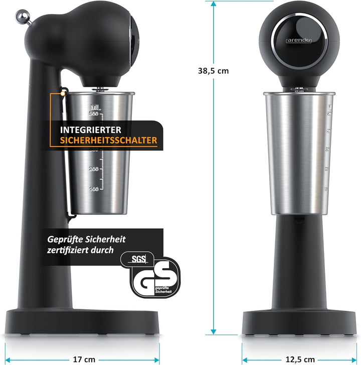 Arendo - Drink Mixer - Eiweiss Shaker - Getränkemixer - elektrischer Standmixer - 500 ml Becher - 22