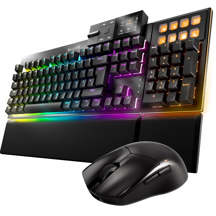 be quiet! Dark Mount Mechanische Tastatur und Dark Perk Ergo Wireless Gaming Maus-Bundle, Hot-Swap N