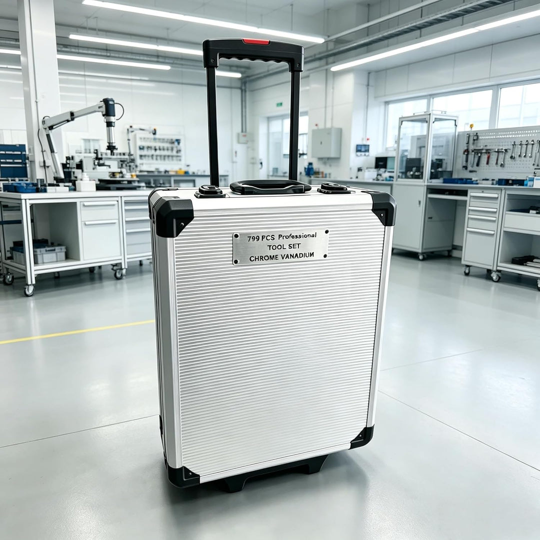 STEINWEG Aluminium Werkzeugkoffer Gefüllt 1400-tlg Werkzeug Set, Profi Werkzeugkoffer befüllt mit Sc