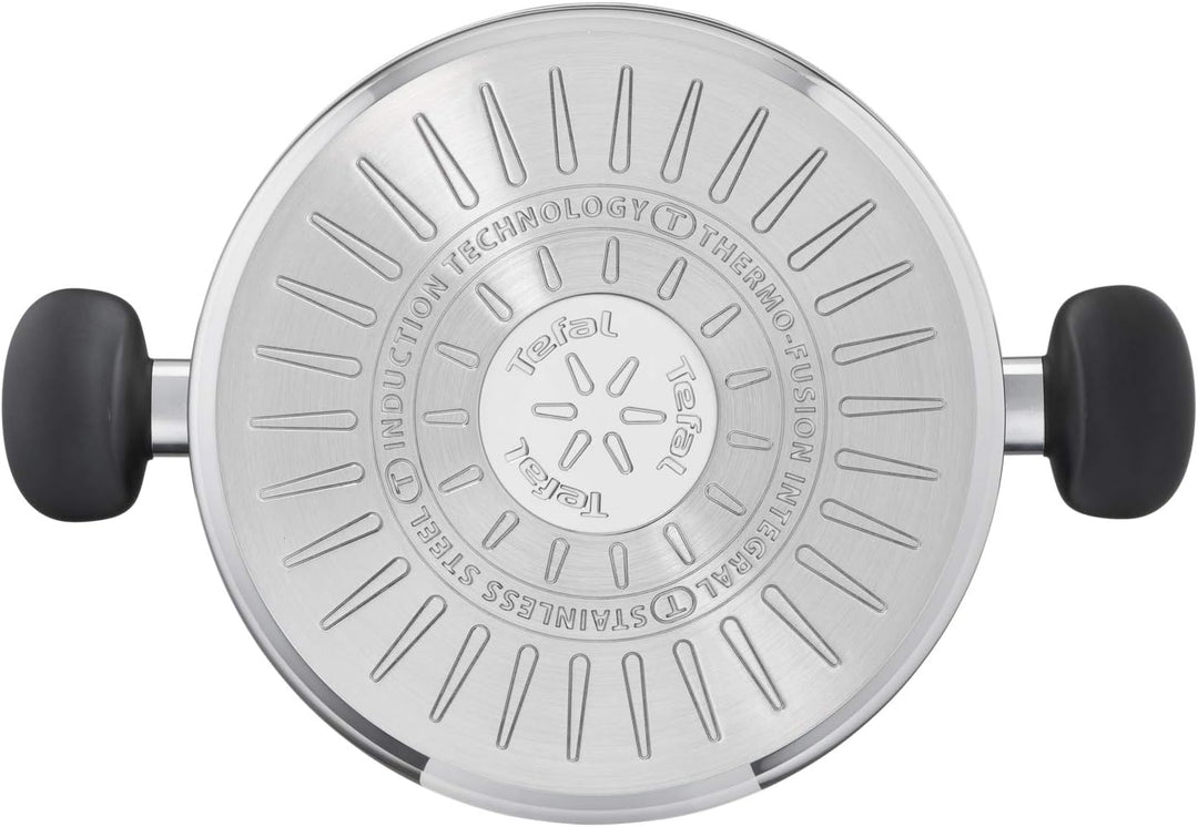 Tefal Primary Kochtopf 28 cm + Deckel, 10 Jahre Garantie, hochwertiger Edelstahl, Induktion, Schmore