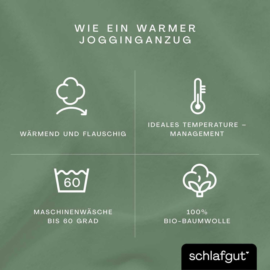 schlafgut Soft Contact Spannbettlaken bis 100x200cm, Green Mid aus 100% Biobaumwolle wärmend Green M