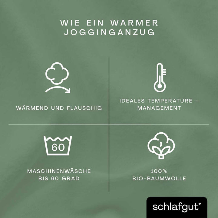 schlafgut Soft Contact Spannbettlaken bis 100x200cm, Green Mid aus 100% Biobaumwolle wärmend Green M