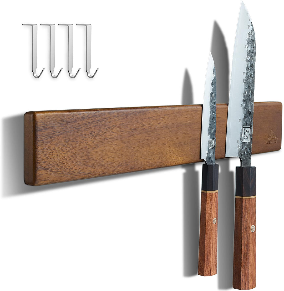 ENOKING Magnetleiste Messer 40 cm, Messerblock Magnetisch ohne Messer, Magnet Messerhalter aus Akazi