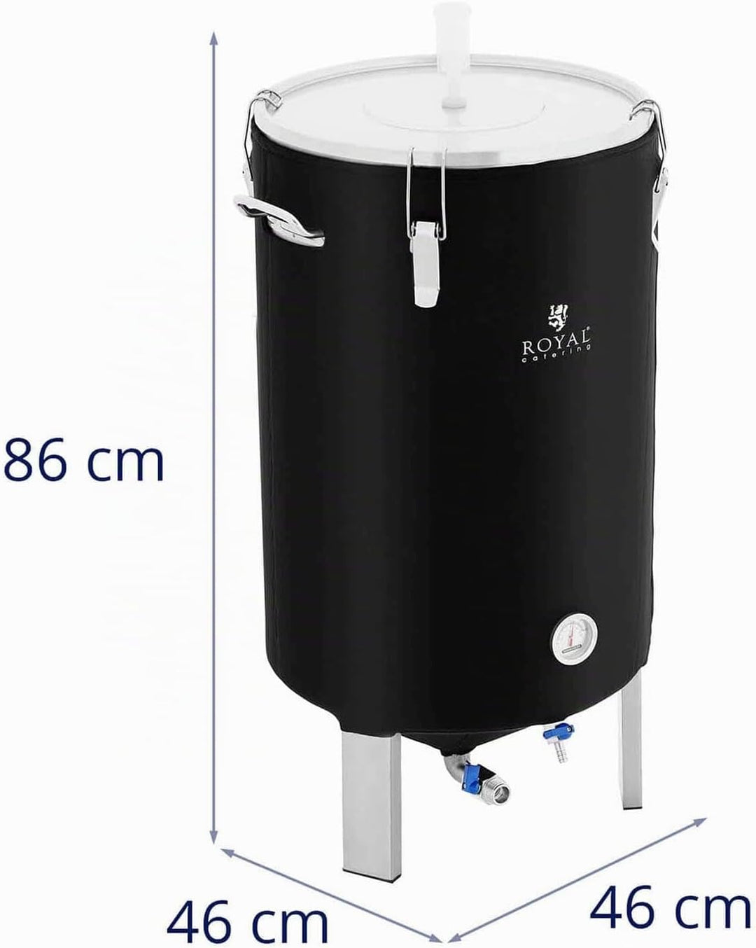 Royal Catering RCBM-70ICF Fermenter 70 l 0-40 °C Edelstahl mit Isoliermantel Gärkessel Fermentierkes