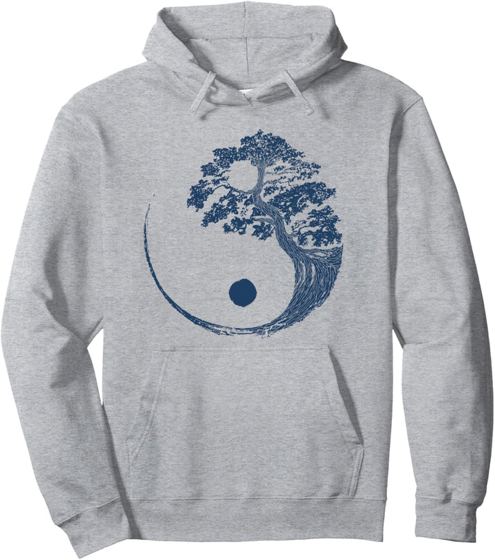 Yin Yang Blauer Bonsai Baum Japan Zen Meditation Geschenk Pullover Hoodie