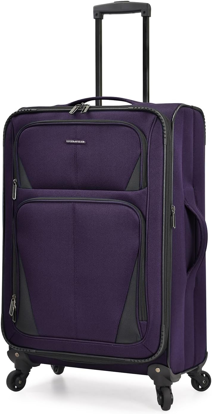U.S. Traveler Aviron Bay Erweiterbares Softside Gepäck mit Drehrädern 2 Piece Luggage Violett, 2 Pie