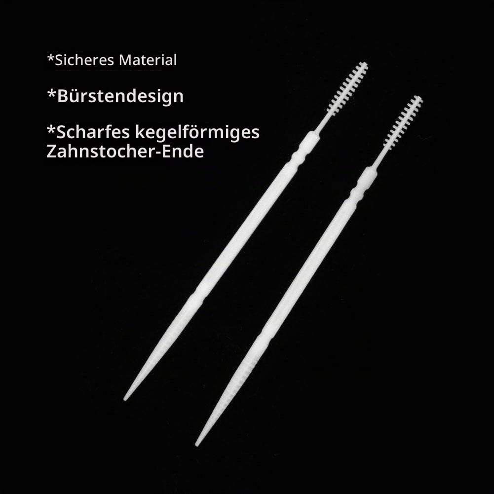 1100 Stück Kunststoff-Zahnstocher, runde Doppelkopf-Zahnstocher, runde Zahnreinigungsseide, Zahnseid