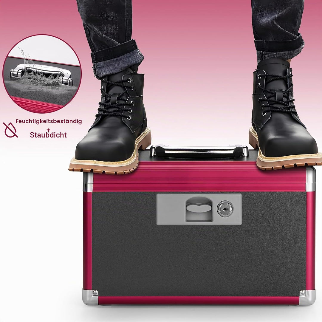 Medikamenten Aufbewahrung, 25.4 x 15.2 x 17 cm Medikamentenbox mit Tragbarer Griff, Kindersichere Me