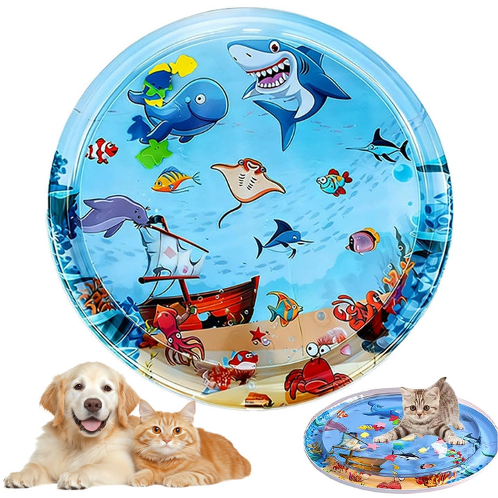 Katze Wassermatte, Interaktive Katze Spielzeug, Sensorische Wassermatte für Katzen, Anti-Kratzer Lec