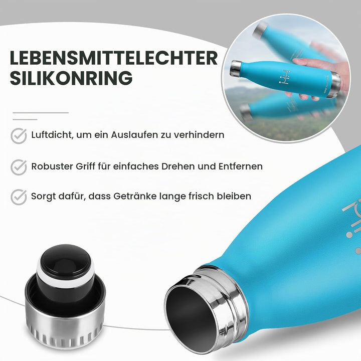 HoneyHolly Trinkflasche Edelstahl - 750ml - Thermosflasche, BPA-Frei, Trinkflasche Sport - Auslaufsi