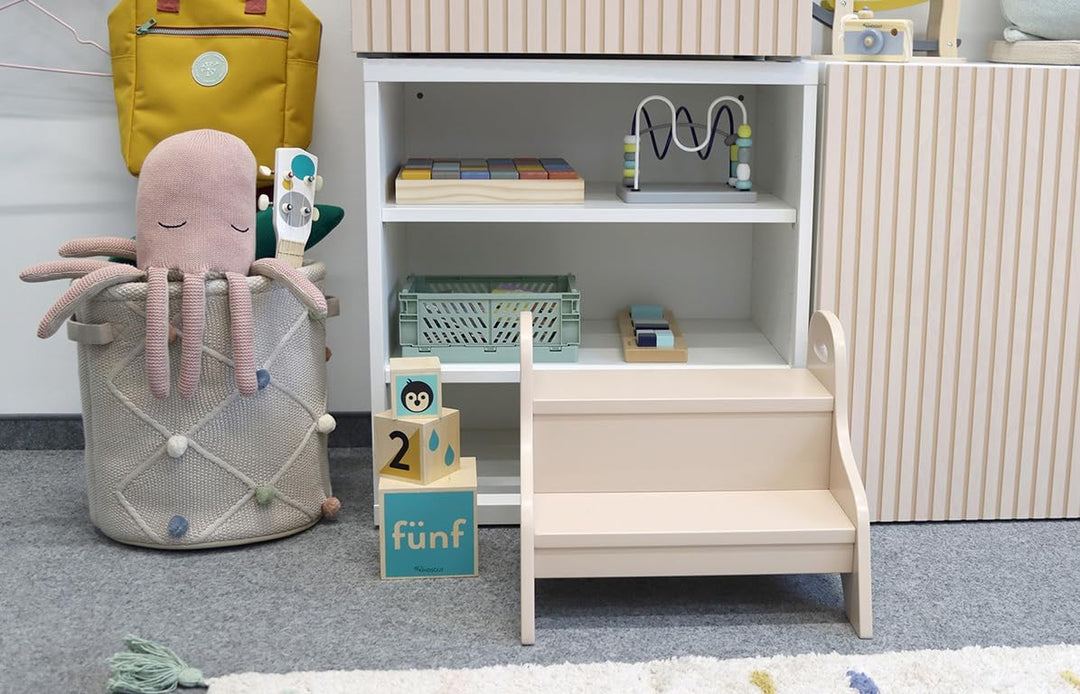 Kindsgut Holztritt, Tritt-Hocker mit 2 Stufen ideal für Kinder, dezente Farben und hochwertige Quali