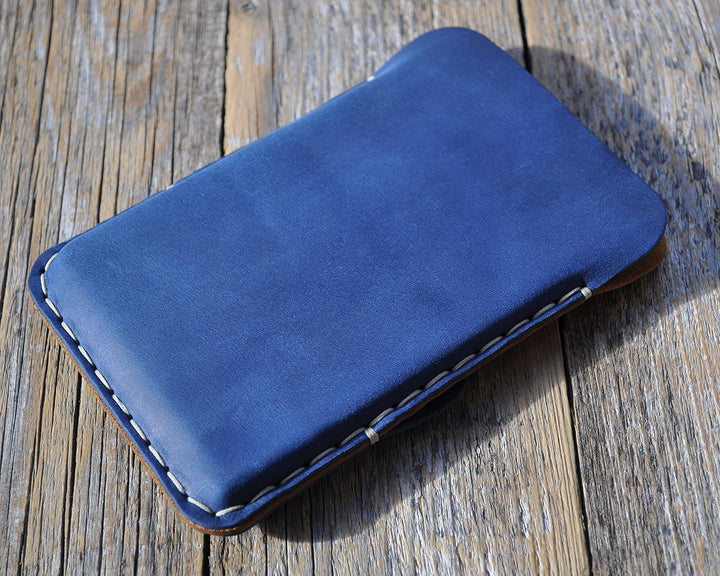 Leder Tasche für Microsoft Surface Duo 2 (für nacktes Duo 2 ohne Bumper, Blau - braun)