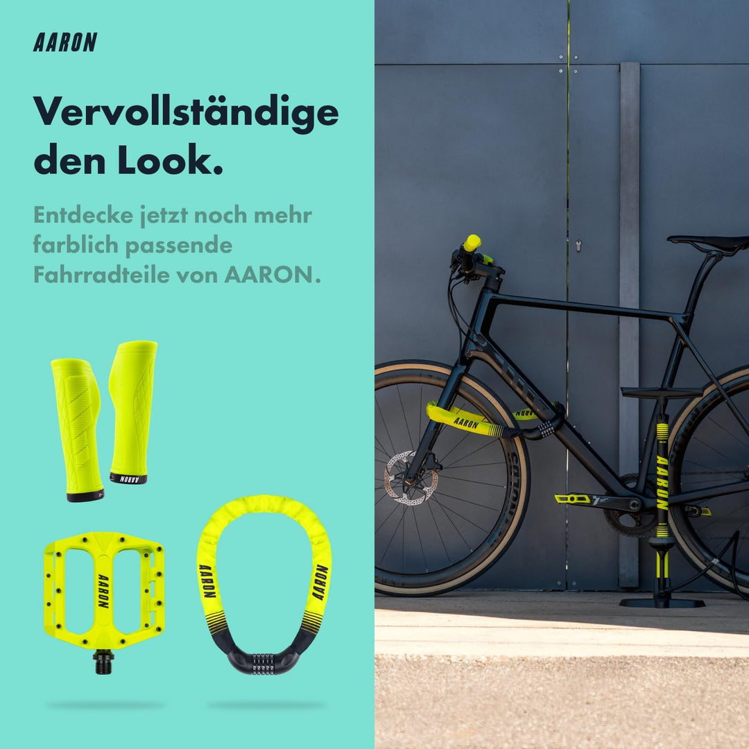 AARON Sport One Fahrrad Standpumpe mit Manometer für alle Ventile | Hochdruck Fahrradpumpe inkl. Bal
