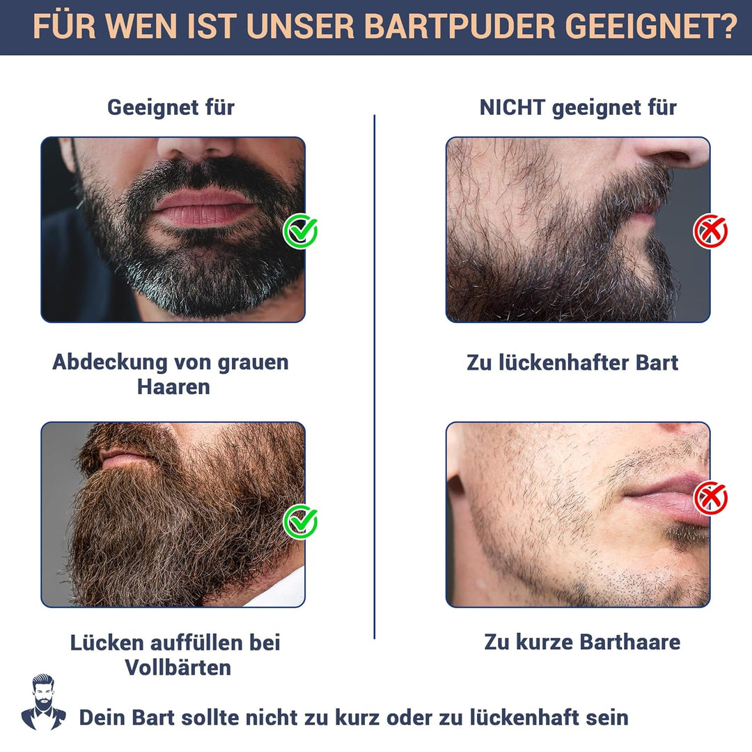 Take Hair Bartfärbemittel I 100% wasserfest I 4g Bartpuder für einen volleren Bart, Bartfärbemittel