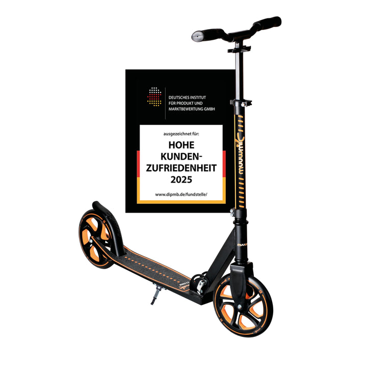 muuwmi Aluminium Scooter Pro – Tretroller, 215 mm, ABEC 7, für Kinder und Erwachsene, GS-geprüft, hö