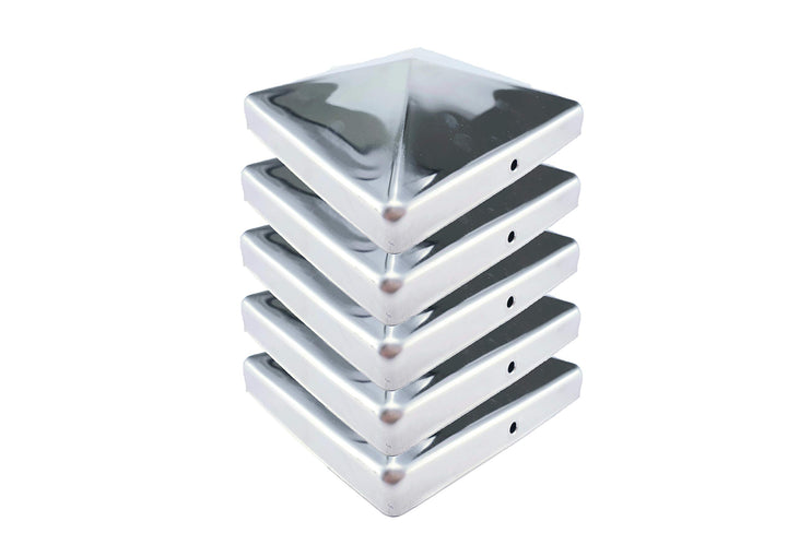 Gartenwelt Riegelsberger Premium Pfostenkappe 121x121 mm aus Edelstahl für Pfosten 12x12 cm Pyramide
