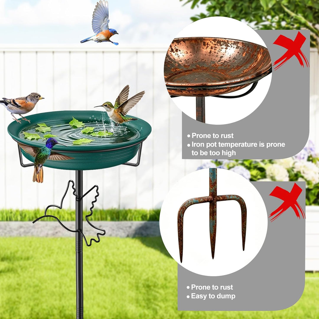 Vogeltränke Vogelbad Futter Schale Wasserstelle Stehend, Vogelbad Garten für Wildvögel Wassertränke