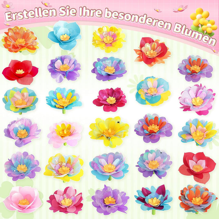 Blumenstrauss-Bastelset, DIY Blumen Bastelset Kinder, Kunsthandwerk-Lernspielzeugset für Mädchen im