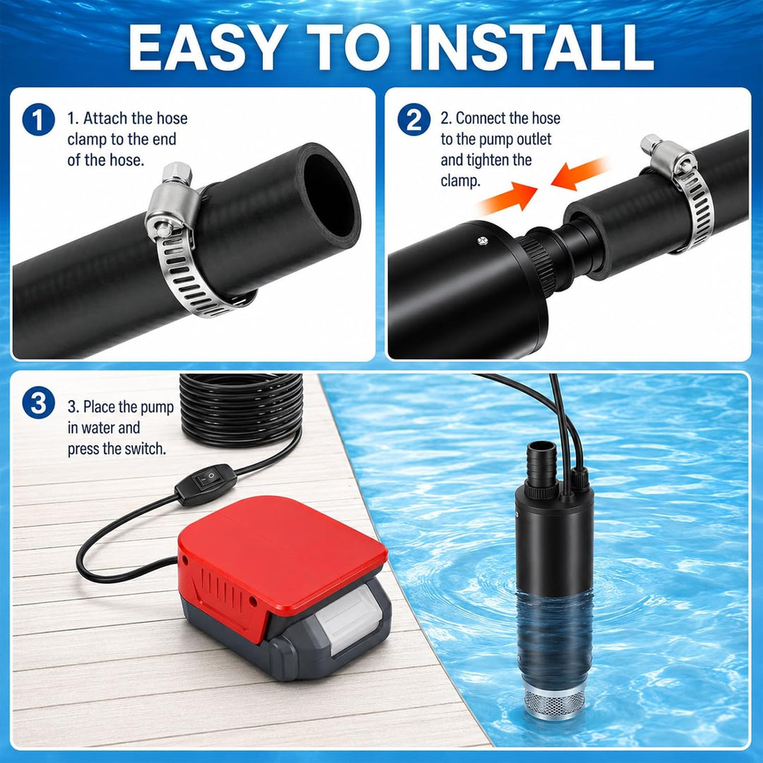 Akku Wasserpumpe für Einhell 18V Akku 30L/min Tragbare | Wasserpumpe & Sumpfpumpe Wasserpumpe Akku S