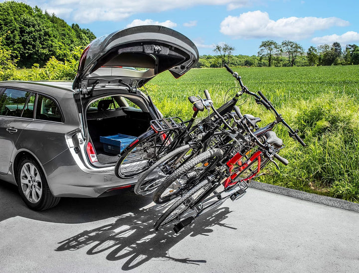 EUFAB 11514 Fahrradträger LUKE, E-Bike geeignet, Diebstahlschutz, für 4 Fahrräder, für Anhängerkuppl