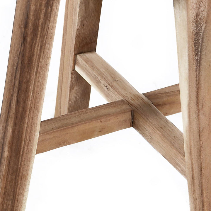 Divero Hocker Salinas aus Suar Holz, unbehandelt – Farbe: Braun