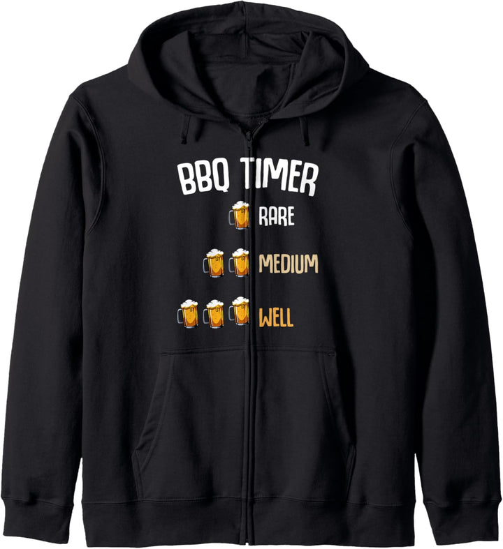 BBQ Timer Beer Bier Grillen BBQ Party Huhn Rind Schwein Kapuzenjacke
