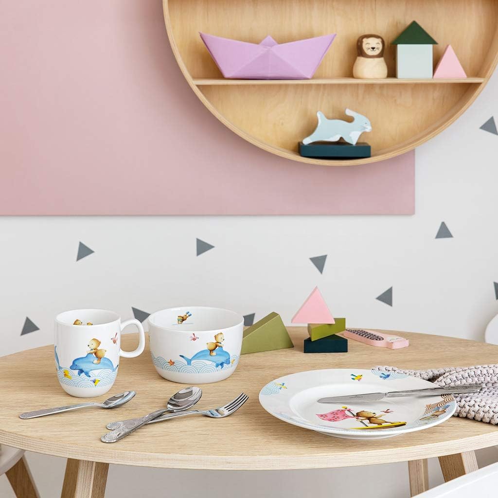 Villeroy & Boch – Happy As A Bear Set Mit Kinderbesteck Und Kindergeschirr 7 Teilig, Spülmaschinenfe