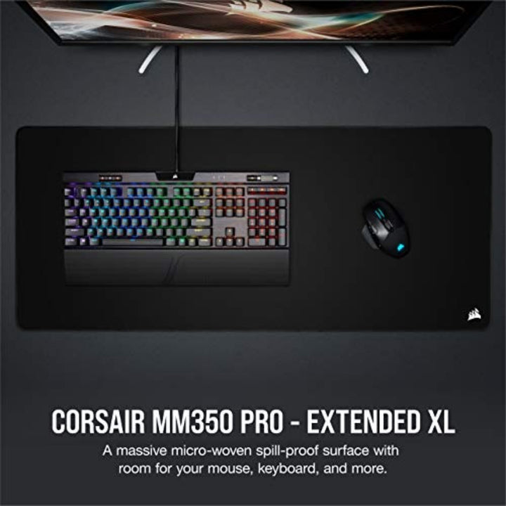 Corsair MM350 PRO Premium-Stoffmauspad (93 x 40 cm Oberfläche, Micro-Weave-Gewebe, 4 mm Dicker Plüsc