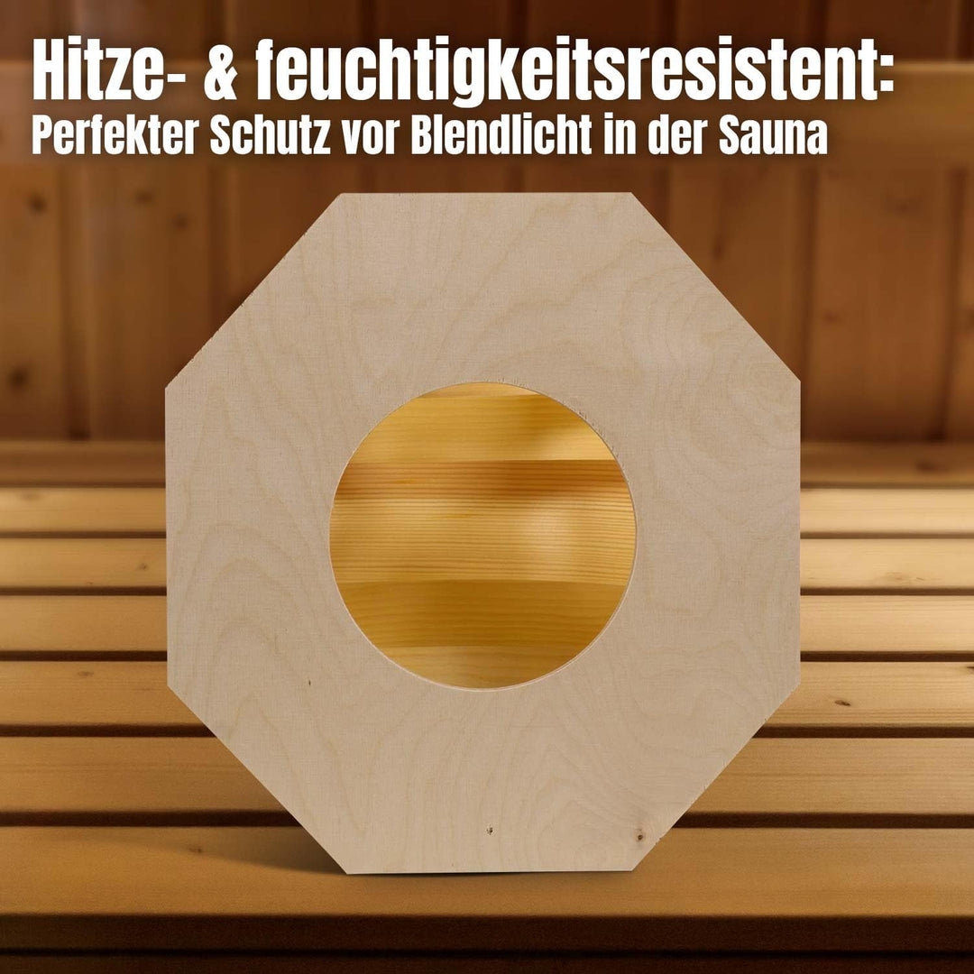LaJa26 Sauna Lampenschirm Solo - FSC Espenholz - Stimmungsvolles Saunalicht - Geeignet für Innenleuc