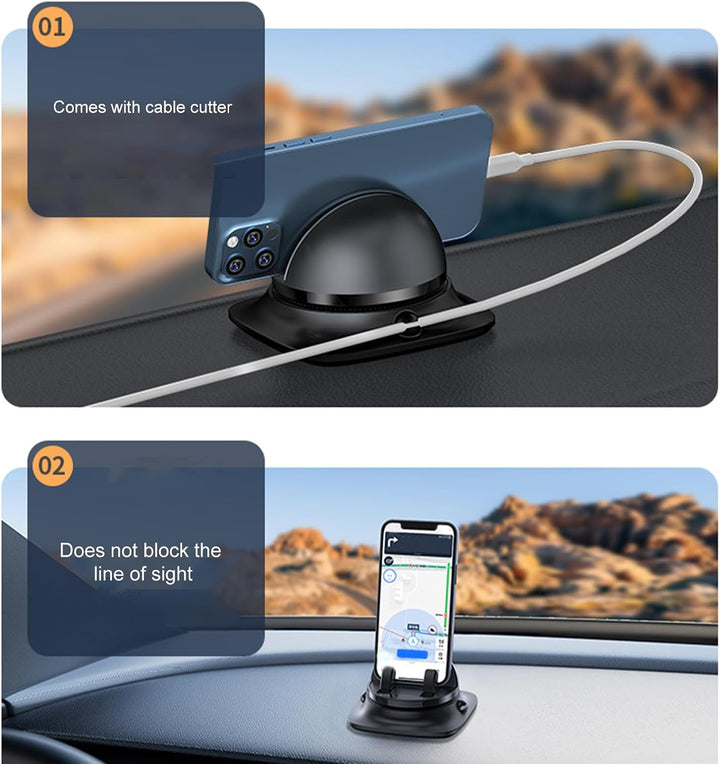 Generisch Dashboard Handyhalterung - Handyhalter Für Auto Mit Kabelführung | Rutschfester Verstellba