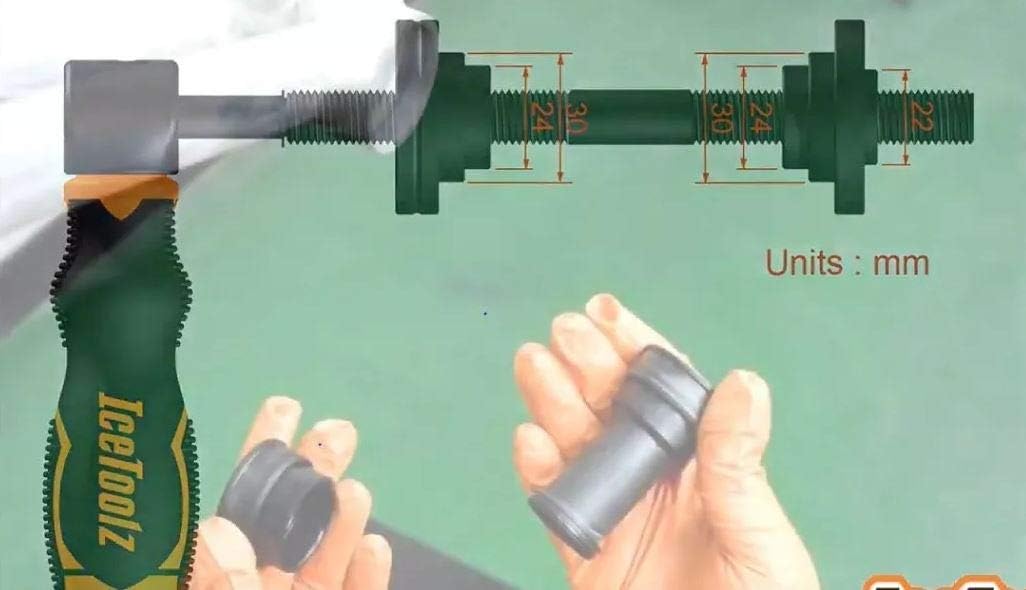 IceToolz Bearing Cup Press Tool, Schwarz, M
