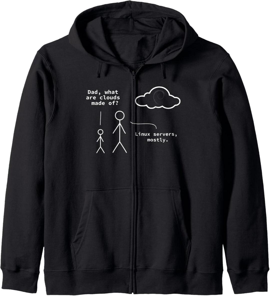 "Dad, What Are Clouds Made Of?" Debian Linux Programmierer Kapuzenjacke