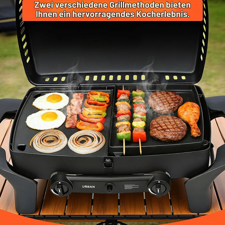 32 x 24cm Gusseisen Grill-Wende-Platte für Enders Urban, Urban Pro, Explorer, Explorer Pro, Grillpla