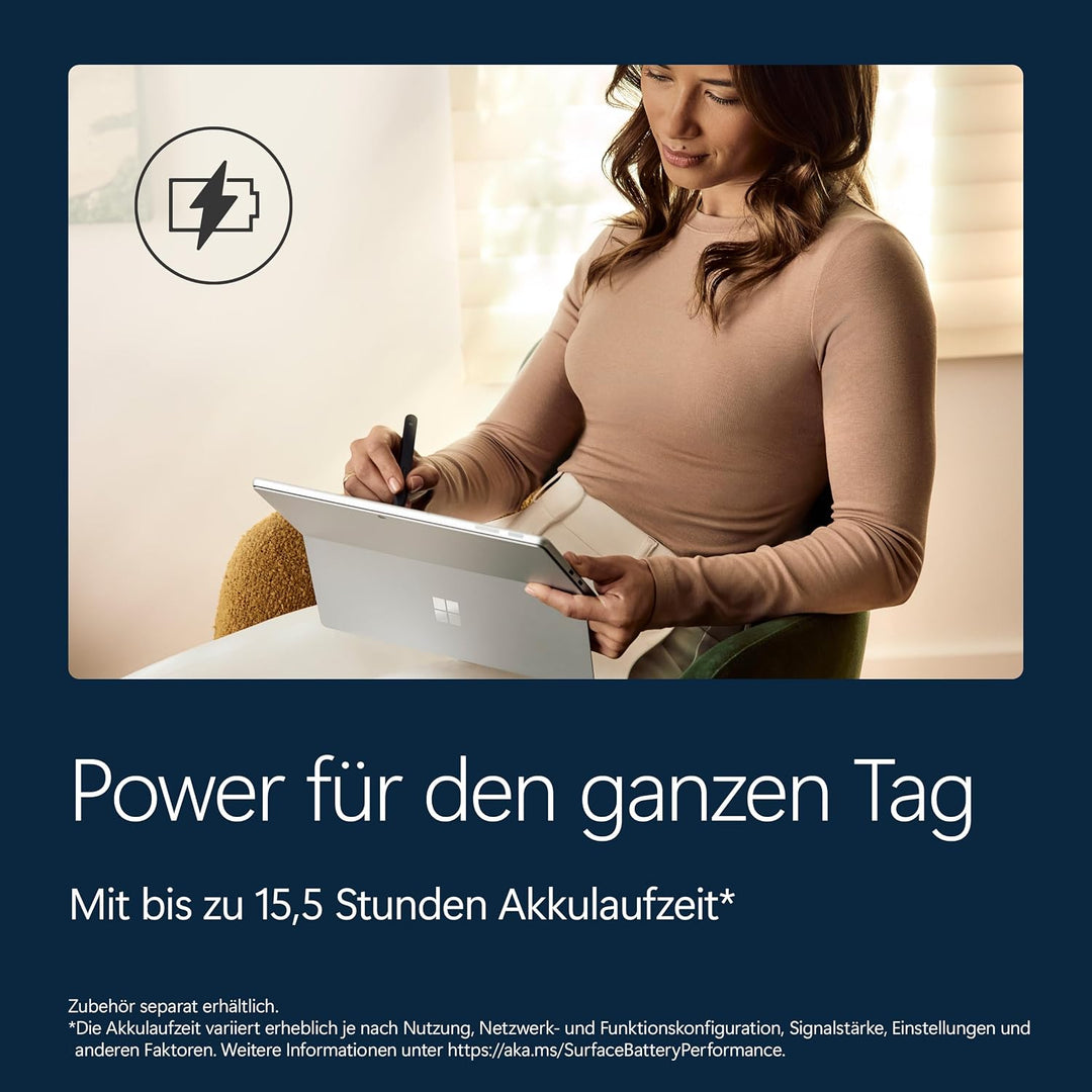 Microsoft Surface Pro | 13" OLED | Snapdragon® X2 Elite (12 Kerne) | 16GB RAM | 512GB SSD | Platin |