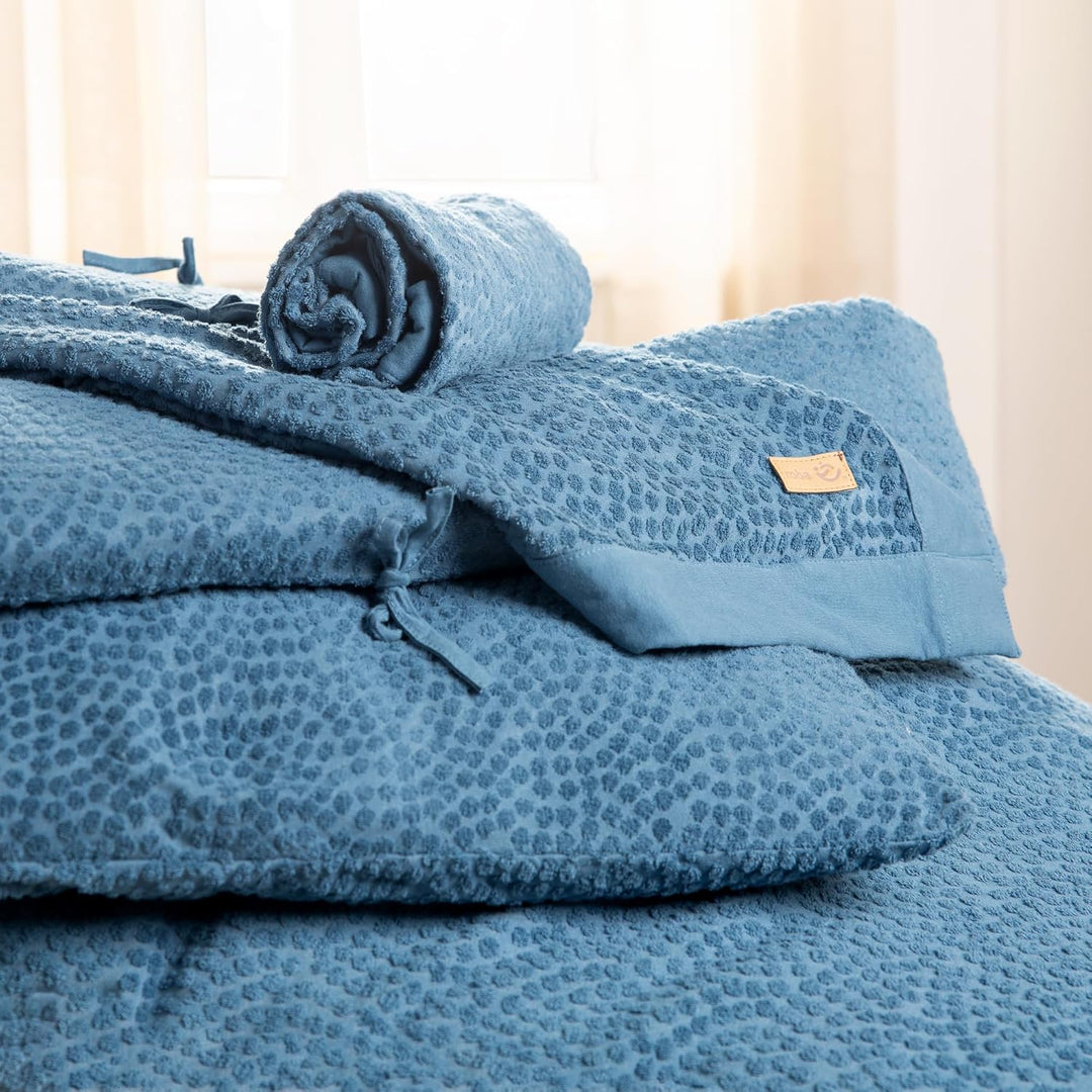 roba Kinderbettwäsche Seashells Indigo 100 x 135 cm - Bettwäsche Set 2-teilig - Bio Baumwolle - GOTS