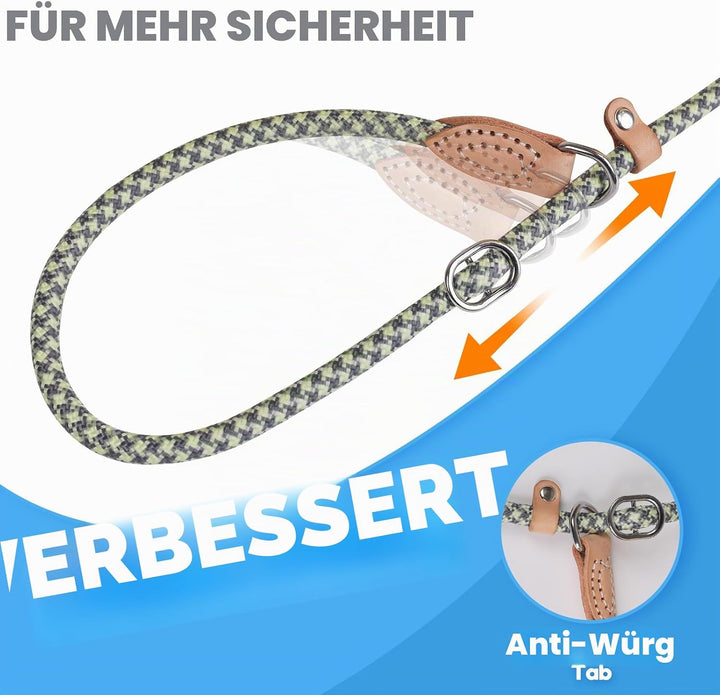 Grand Line Retrieverleine mit Zugstopp, 150 cm Moxonleine Reflektierende Hundeleine, Sicher Dauerhaf