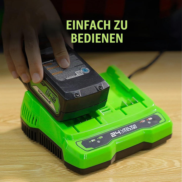 Greenworks Tools Doppelsteckplatz-Akku-Universalladegerät G24X2UC2 (Li-Ion 24 V 48W Output passend f